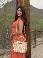 Wrangler Sherpa Aztec Canvas Tote Bag