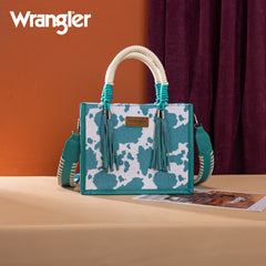 Wrangler CowPrint Rope Handle Tote Bag
