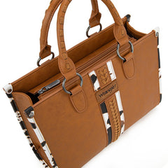 Wrangler Leopard Whipstitch Concealed Carry Tote Bag