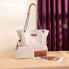 Wrangler Cow Print Chain Tote With Wallet Set