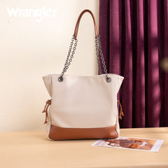 Wrangler Cow Print Chain Tote With Wallet Set