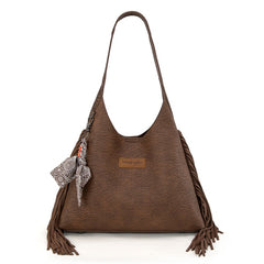 Wrangler Fringe Floral Tooled Hobo Bag