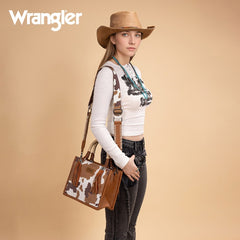 Wrangler CowPrint Rope Handle Tote Bag