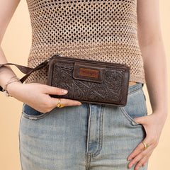 Wrangler Floral Tooled Card Wallet