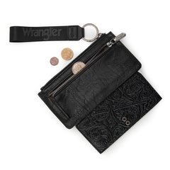 Wrangler Floral Tooled Card Wallet