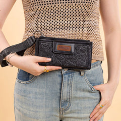 Wrangler Floral Tooled Card Wallet