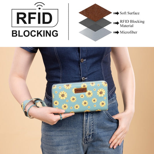 Wrangler Sunflower Print Wristlet