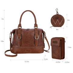 Wrangler Buckle Collection Barrel Satchel Doctor Bag Set