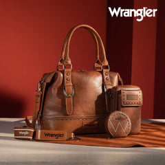 Wrangler Buckle Collection Barrel Satchel Doctor Bag Set