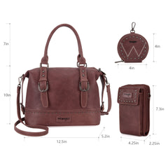 Wrangler Buckle Collection Barrel Satchel Doctor Bag Set