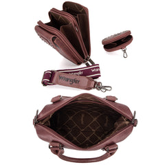 Wrangler Buckle Collection Barrel Satchel Doctor Bag Set