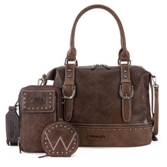 Wrangler Buckle Collection Barrel Satchel Doctor Bag Set