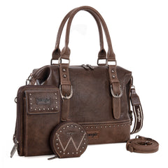 Wrangler Buckle Collection Barrel Satchel Doctor Bag Set