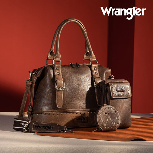 Wrangler Buckle Collection Barrel Satchel Doctor Bag Set