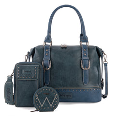 Wrangler Buckle Collection Barrel Satchel Doctor Bag Set
