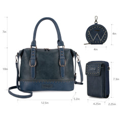 Wrangler Buckle Collection Barrel Satchel Doctor Bag Set