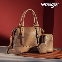 Wrangler Buckle Collection Barrel Satchel Doctor Bag Set