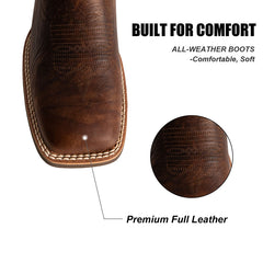 Women's Embroidered Wide Toe Western Boots