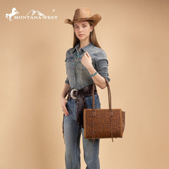 Montana West Floral Tooled Tote Bag