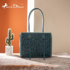 Montana West Floral Tooled Tote Bag