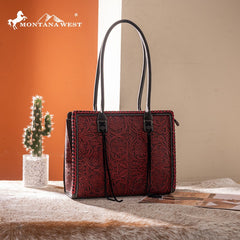 Montana West Floral Tooled Tote Bag