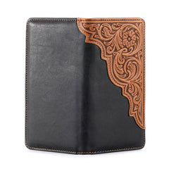 Embossed Floral  Men's Bifold Long PU Leather Wallet - Cowgirl Wear