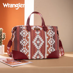 Wrangler Sherpa Aztec Canvas Duffle Bag