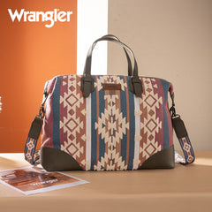 Wrangler Sherpa Aztec Canvas Duffle Bag