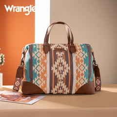 Wrangler Sherpa Aztec Canvas Duffle Bag