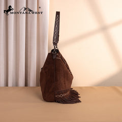 Montana West Boot Stitch Fringe Hobo Bag