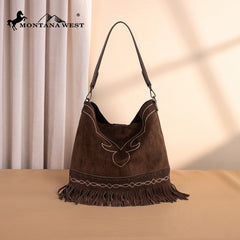 Montana West Boot Stitch Fringe Hobo Bag