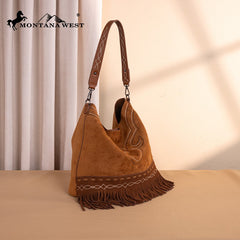 Montana West Boot Stitch Fringe Hobo Bag