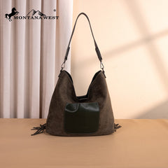 Montana West Boot Stitch Fringe Hobo Bag