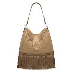 Montana West Boot Stitch Fringe Hobo Bag