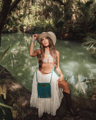 Wrangler Vintage Floral Tooled Collection Fringe Crossbody