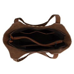 Trinity Ranch Genuine Hair-On Cowhide Tooled Concealed Carry Tote