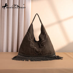 Montana West Boot Stitch Fringe Large Hobo Bag