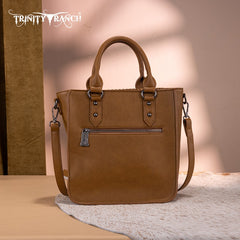 Trinity Ranch Western Floral Tooled Tote Bag