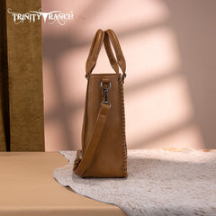 Trinity Ranch Western Floral Tooled Tote Bag
