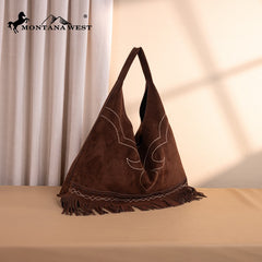 Montana West Boot Stitch Fringe Large Hobo Bag