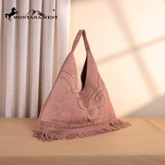 Montana West Boot Stitch Fringe Large Hobo Bag