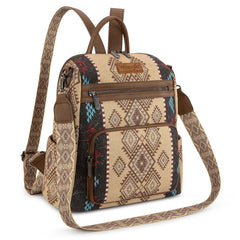 Wrangler Aztec Print Canvas Backpack