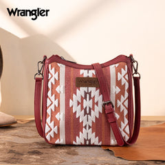 Wrangler Sherpa Aztec Canvas Crossbody