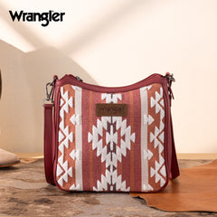 Wrangler Sherpa Aztec Canvas Crossbody