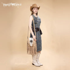Trinity Ranch Fringe Hair-On Cowhide Crossbody