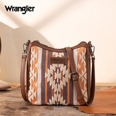 Wrangler Sherpa Aztec Canvas Crossbody