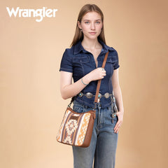 Wrangler Sherpa Aztec Canvas Crossbody