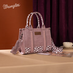 Wrangler Concealed Carry Leopard/Crocodile/Cow Pattern Tote/Crossbody Bag