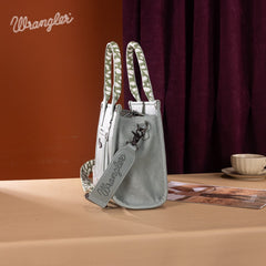 Wrangler Concealed Carry Leopard/Crocodile/Cow Pattern Tote/Crossbody Bag