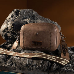 Wrangler Dual Zipper Stitch Crossbody Bag